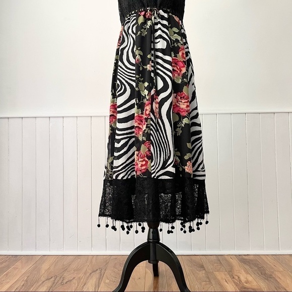 Lane Bryant Tropical Print Lace Halter Dress Size 14 - Picture 6 of 15